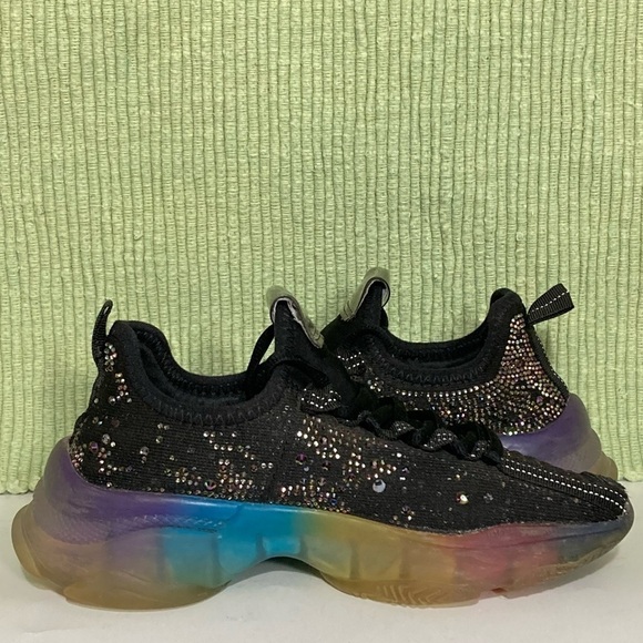 Steve Madden Girls Black Maxima R-Rhinestone Detail Chunky Sneakers Shoes SZ 3 - Picture 6 of 13